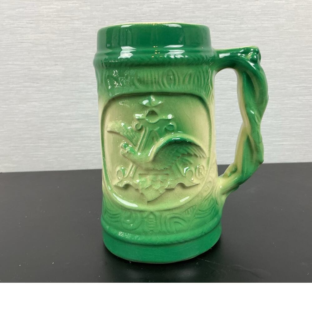 Vintage 1950s Budweiser Salt Glaze Stoneware Beer Mug Stein Relief Eagle 6.25"